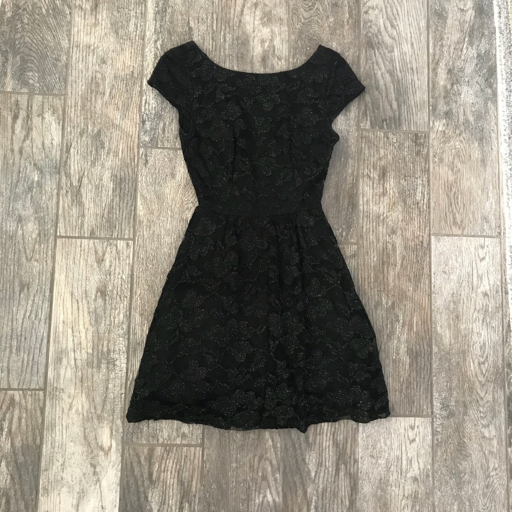 Gold glitter Black dress